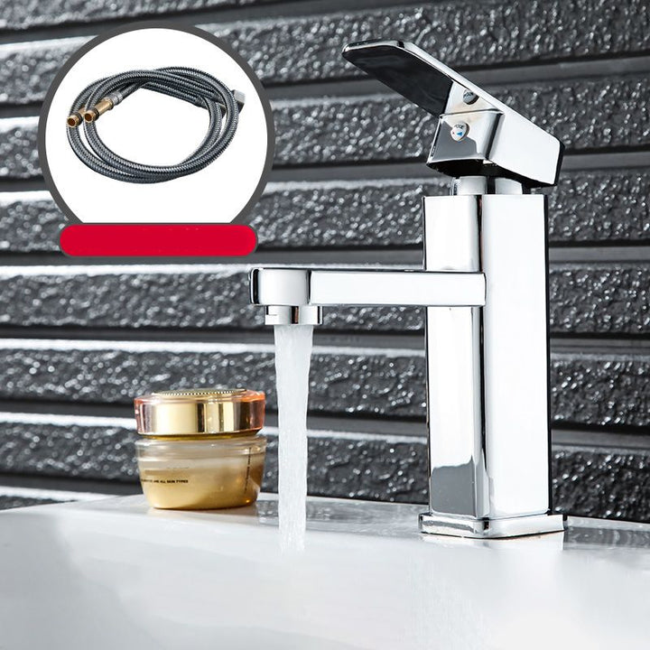 Lisslune | Cubic Container Sink Faucet Simple Low Arched Bathroom Faucet with 1 Hole