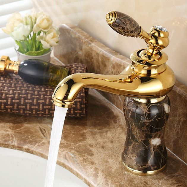 Lisslune | Glam Basin Tap Lever Handle Low Arc Basin Tap Bathroom Tap