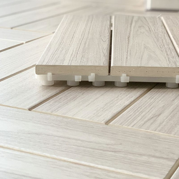 Lisslune | Ground Patio Square Stripe Composite Waterproof Deck Board