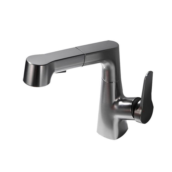 Lisslune | Bathroom Vessel Faucet High Arc Three-Way Spout Single Handle Faucet with Pull-Out Sprayer