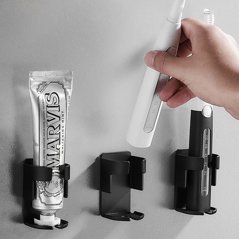 Lisslune | Modern Black/White 4-piece Bathroom Accessory Set, Toothbrush Holder