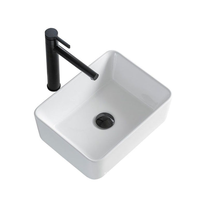 Lisslune | Contemporary Bathroom Sink Porcelain Rectangular Vessel Sink Sink Only