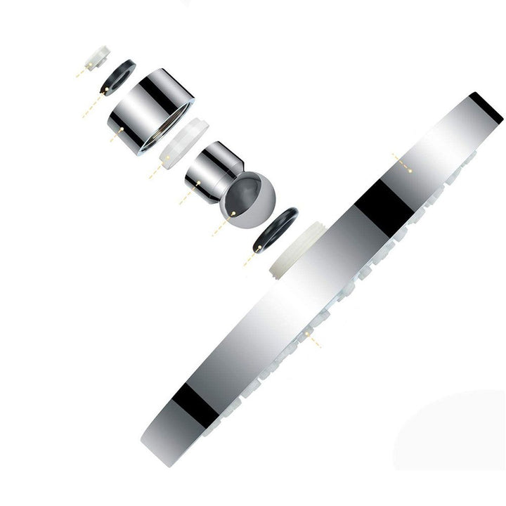 Lisslune | Contemporary Fixed Shower Head Round Metal Spray Head in Silver