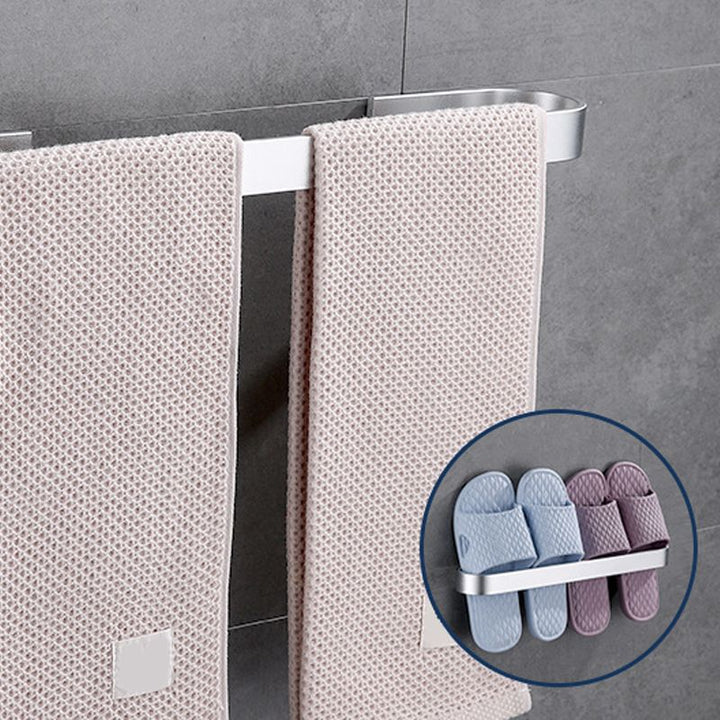 Lisslune | Contemporary 2-piece Bathroom Accessory Set Aluminum Stainless Steel Towel Bar