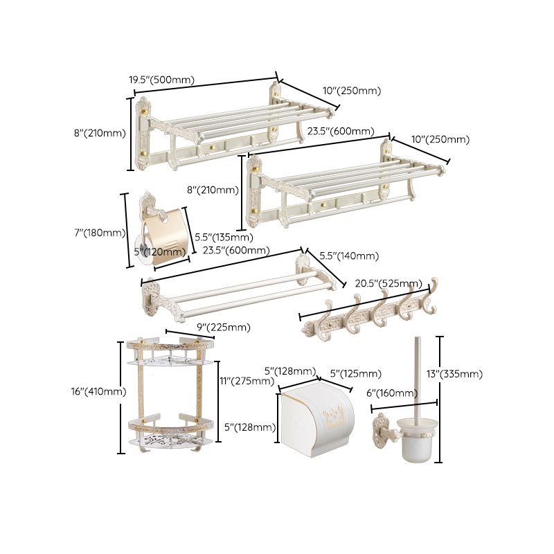Lisslune | Traditional Bathroom Accessories Set White Bathroom Accessories Hardware Set