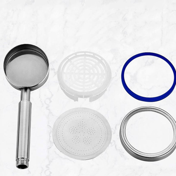 Lisslune | Round Handheld Shower Water Saving Showerhead Made of Stainless Steel