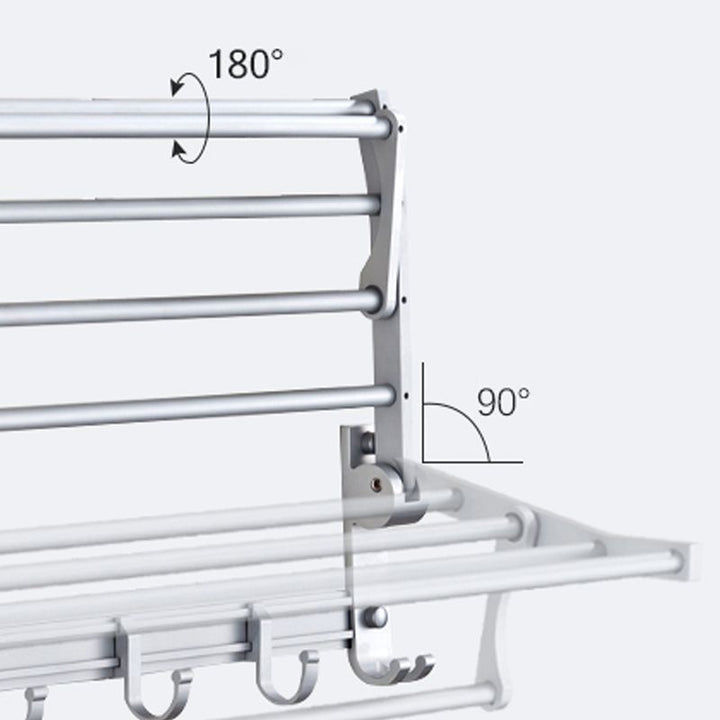 Lisslune | Silver Modern Bathroom Accessory Set with Bath Shelf/Towel Holder & Bathrobe Hook