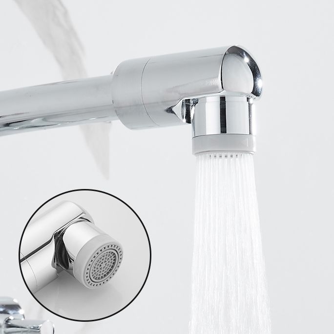 Lisslune | Wall-mounted metal bathtub filler with low arc waterfall bathtub faucet