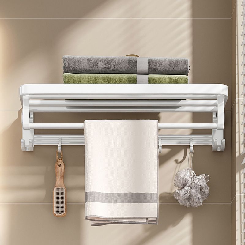Lisslune | White Bathroom Accessories Set Contemporary Aluminum Bathroom Accessories Kit with Towel Rail