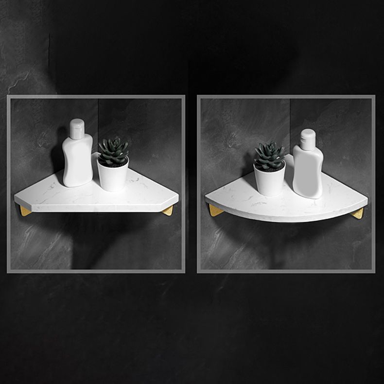 Lisslune | Aluminium Bathroom Accessory Set 4 cm high Marble Bath Shelf