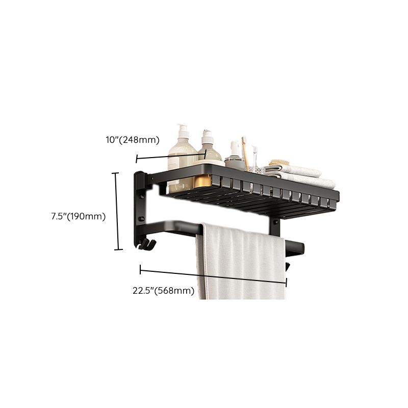 Lisslune | Modern Bathroom Set Matte Black Bathroom Shelf Towel Holder Bathroom Accessories Set