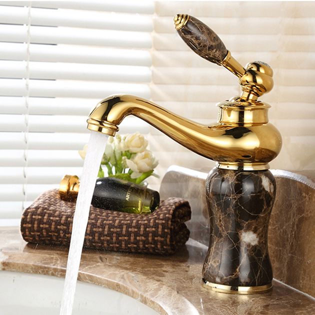 Lisslune | Glam Basin faucet Lever handle Low arch basin faucet Bathroom faucet