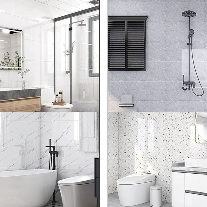 Lisslune | Rectangular Marble Peel & Stick Tile Stain Resistant Single Tile for Bathroom Backsplash