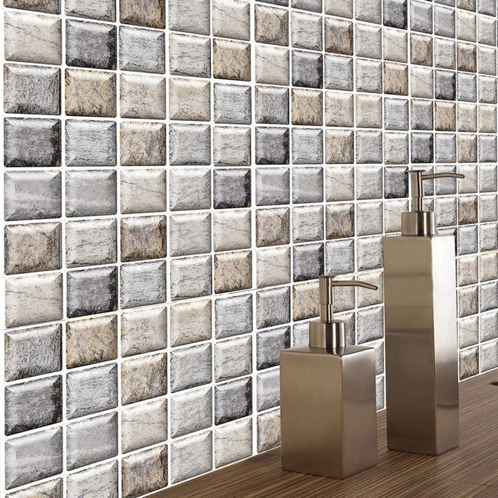 Lisslune | Tile Peel & Stick Rectangle Waterproof Plastic Peel & Stick Subway Tiles for Shower 2-Pack