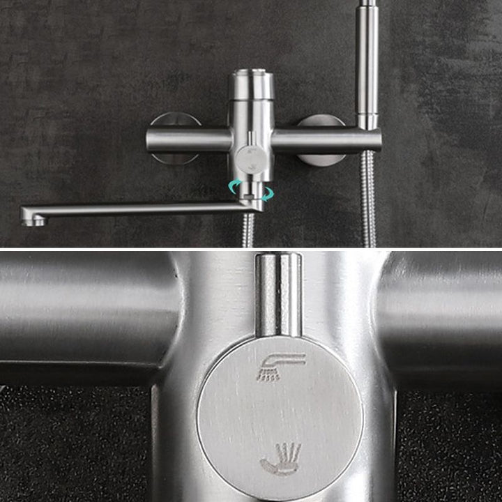 Lisslune | Wall-mounted metal bathtub filling low arch swivel bathtub mixer