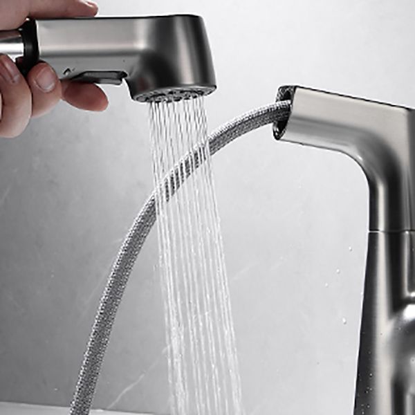 Lisslune | Bathroom vessel faucet high arc three-way spout single-handle faucet with pull-out sprayer