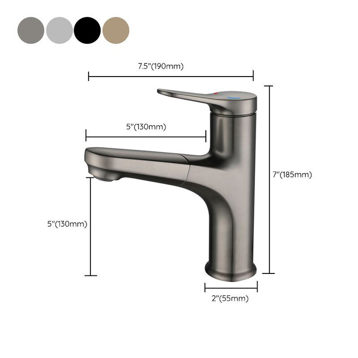 Lisslune | Simplicity Brass Sink Faucet Low Arc Solid Color Centerset Vanity Faucet for the Bathroom