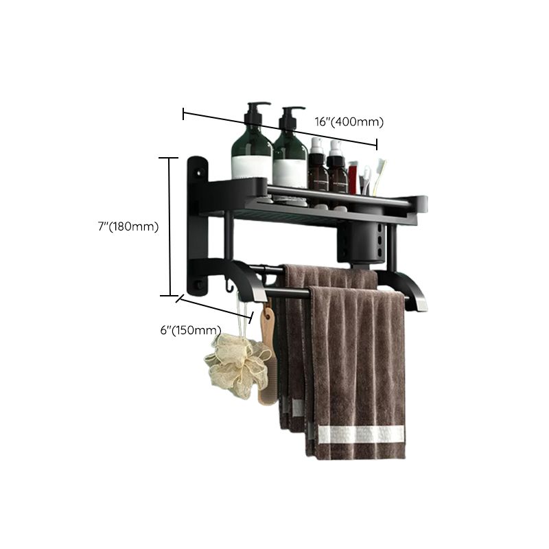 Lisslune | Modern Black Bathroom Accessories Stainless Steel Fitting Set Bathroom Shelf