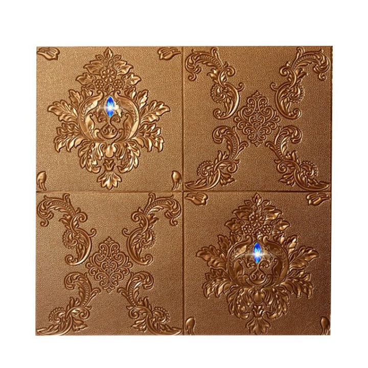 Lisslune | Glam Style Foam Wall Panel Living Room 3D Embossed Waterproof Wall Panel