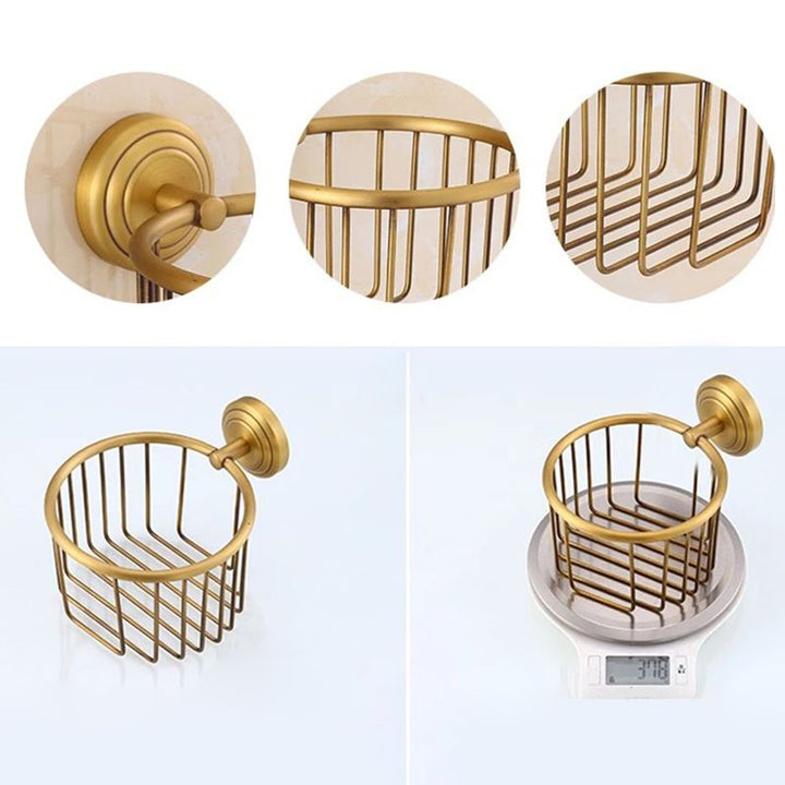 Lisslune | 4-piece traditional bathroom accessory set Gold Brass bathroom accessory hardware set