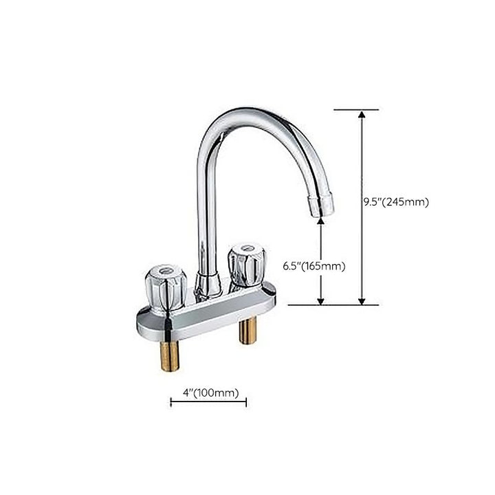 Lisslune | Modern Style Bathroom Faucet Double Handle Faucet Swivel Spout Faucet