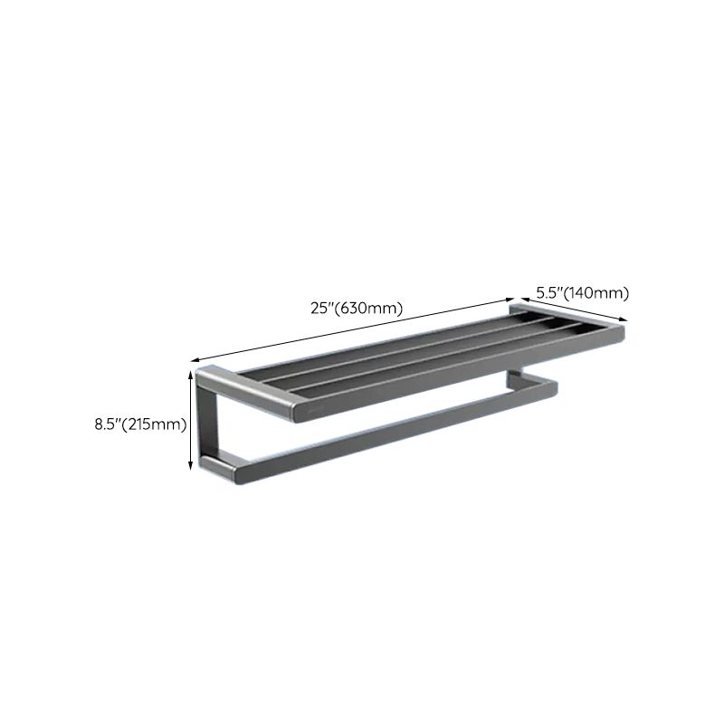 Lisslune | Contemporary bathroom accessory set made of aluminum with towel holder/bath shelf