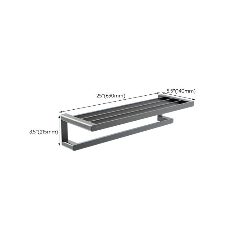Lisslune | Contemporary bathroom accessory set made of aluminum with towel holder/bath shelf