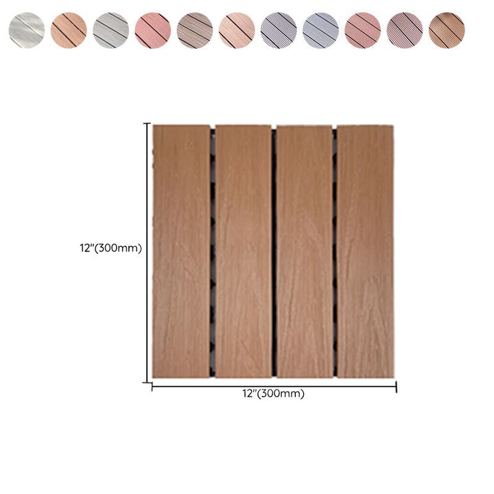 Lisslune | Square Engineer Wooden Floor Water Repellent Smooth Tile for Patio Garden