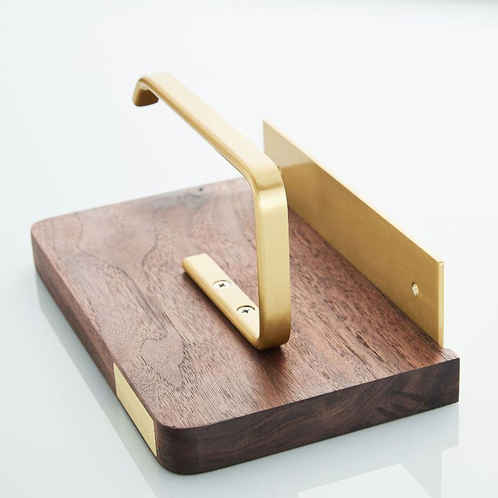 Lisslune | Wood and Aluminum Bath Hardware Set Golden Bathroom Accessories Set