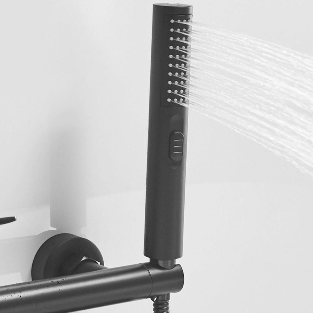 Lisslune | Swivel spout bathtub faucet single lever handle hand shower bathtub filling valve with shower hose