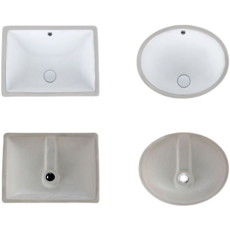 Lisslune | Modern Under-Mount Sink Oval Porcelain with Pop-Up Drain Sink