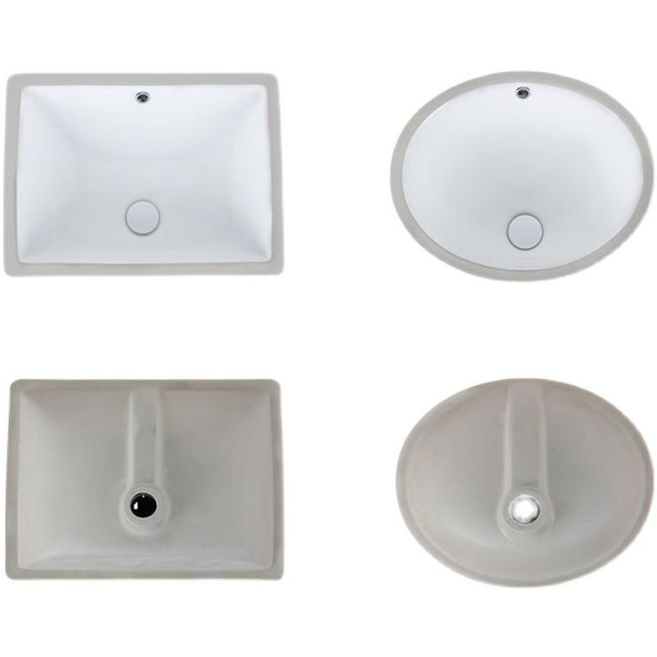 Lisslune | Modern Under-Mount Sink Oval Porcelain with Pop-Up Drain Sink