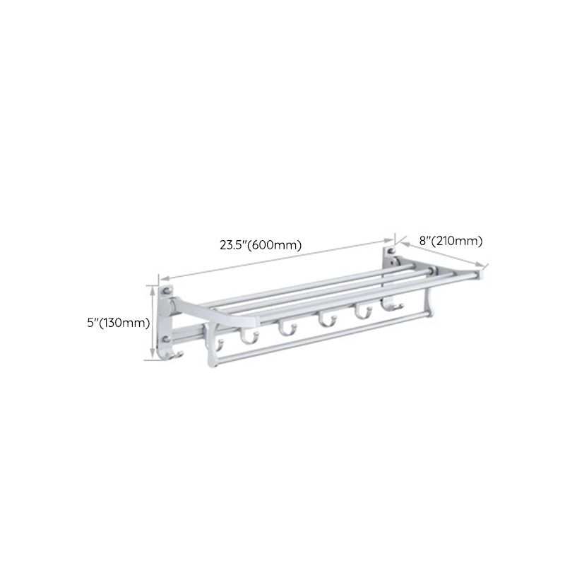 Lisslune | Silver Contemporary Bathroom Hardware Set Stainless Steel Aluminum Bathroom Set