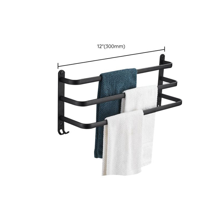 Lisslune | Modern black aluminum bathroom accessory set towel bar bathroom fittings