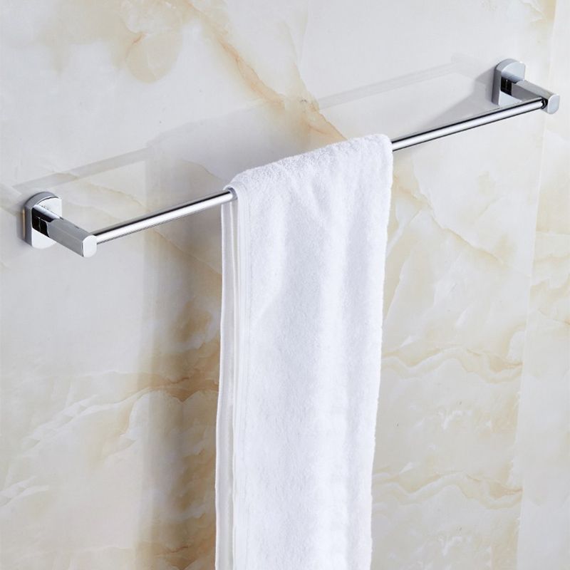 Lisslune | Polished Chrome Modern Bathroom Accessory Set Silver Towel Holder/Bath Shelf