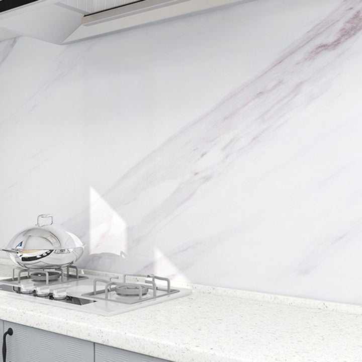 Lisslune | Modern Splash Guard Tile Waterproof Marble Print Peel and Stick Tile for the Kitchen