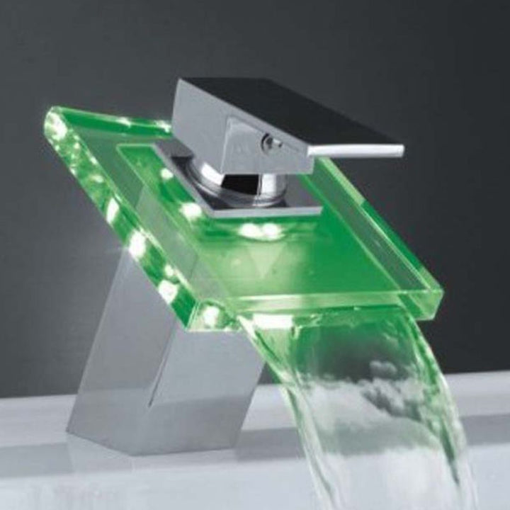 Lisslune | 1-Handle Basin Mixer 1-Hole Copper Sink Tap with LED Lighting