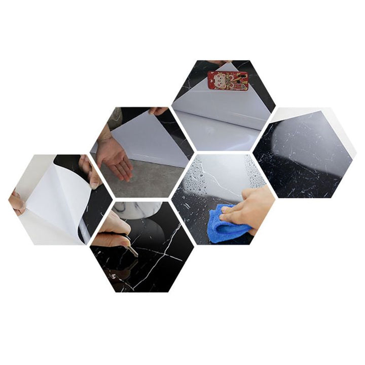 Lisslune | Peel and Stick Vinyl Flooring Marble Look Vinyl Flooring with Square Edge