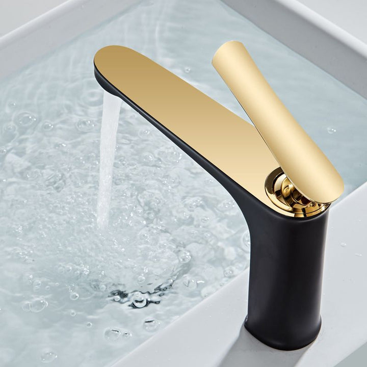 Lisslune | 1 Handle Full Copper Bathroom Sink Faucet Nordic Modern Vanity Faucet with Drain
