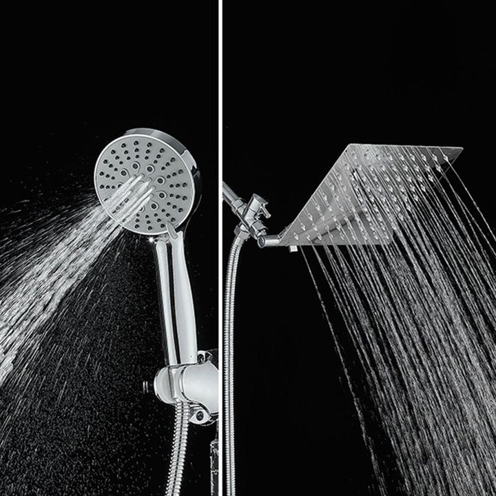 Lisslune | Silver Square Fixed Shower Head Modern Style Wall Mounted Shower Head
