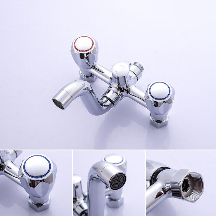 Lisslune | Chrome Bathroom Faucet Trim Wall-mounted Swing Faucet with Hand Shower