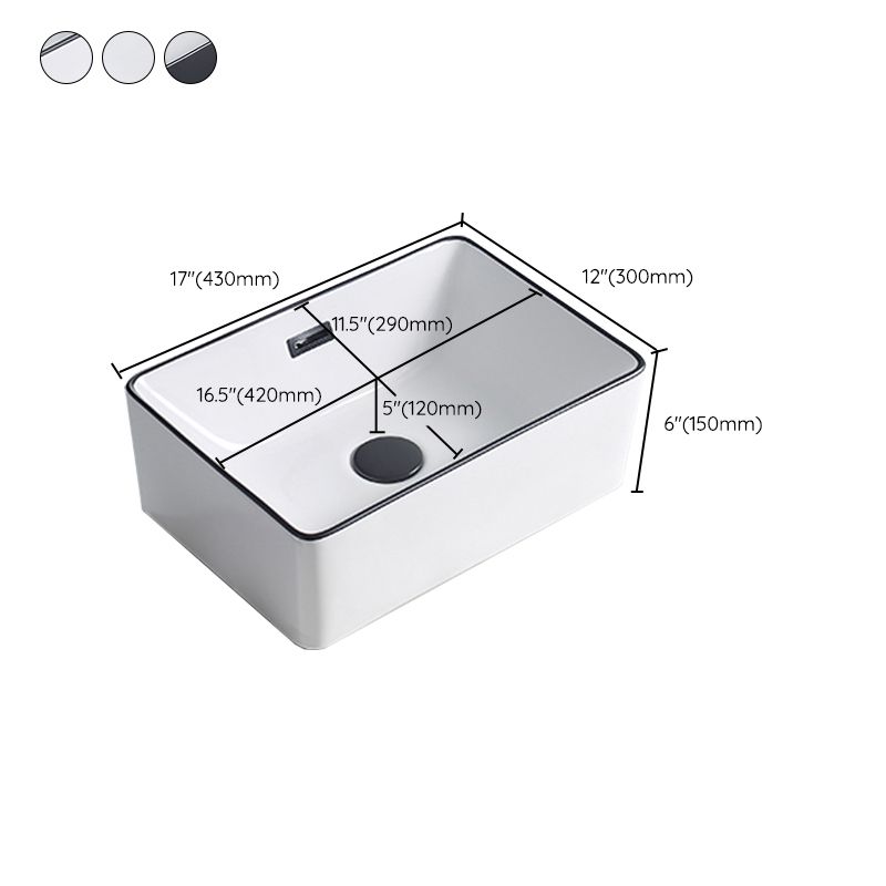Lisslune | Modern porcelain floor wash basin Rectangular sink for the bathroom