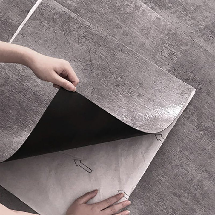Lisslune | Modern Water-Repellent Plastic Flooring Fabric Look Square Edge Floor Tiles