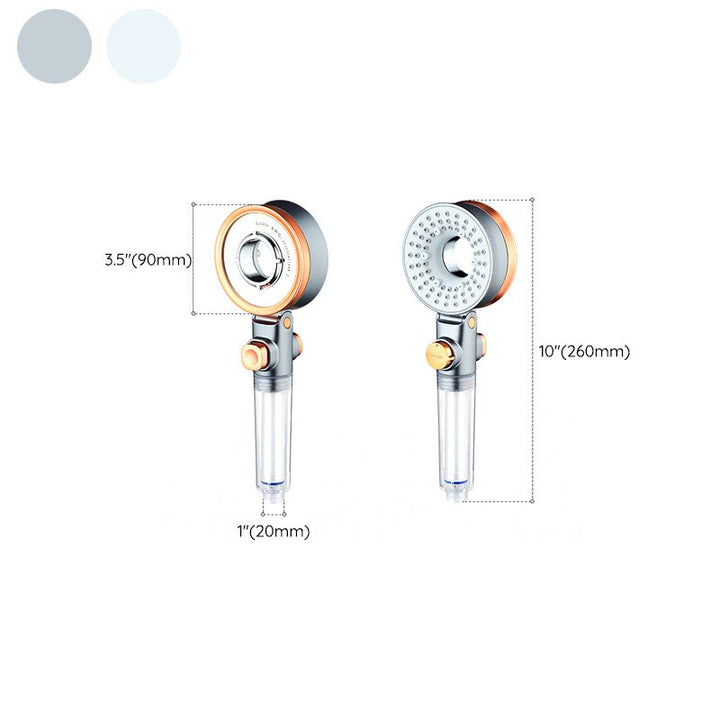 Lisslune | Reversible round shower head 3 spray types adjustable water flow handheld shower
