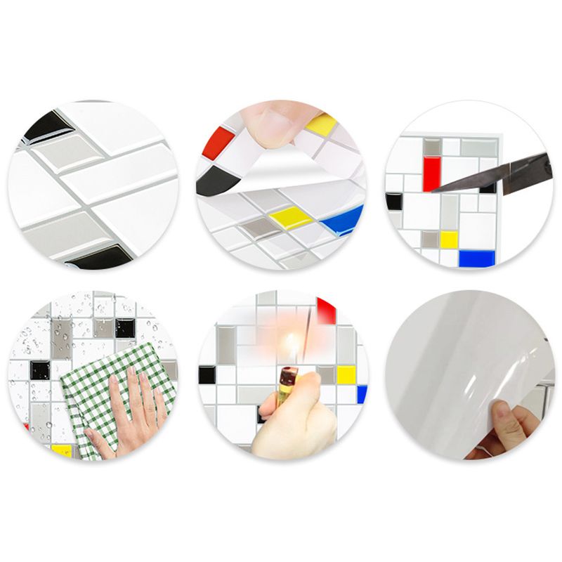 Lisslune | Mosaic tile Peel & Stick Tile PVC Kitchen backsplash Peel and Stick Wall Tile Set of 2
