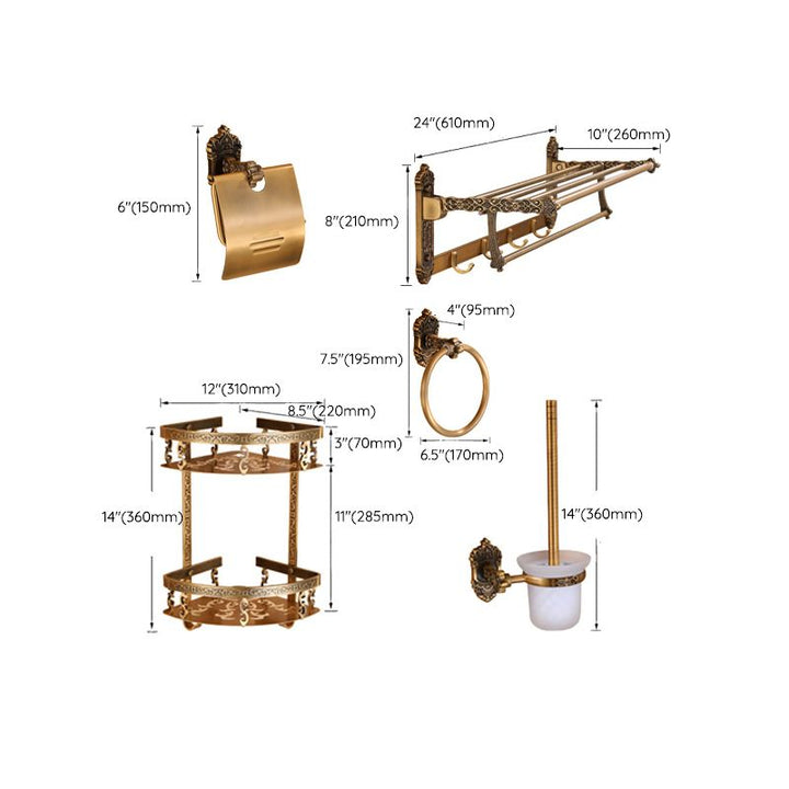 Lisslune | Brass Accessories Hardware Set Traditional Bathroom Accessories Hardware Set