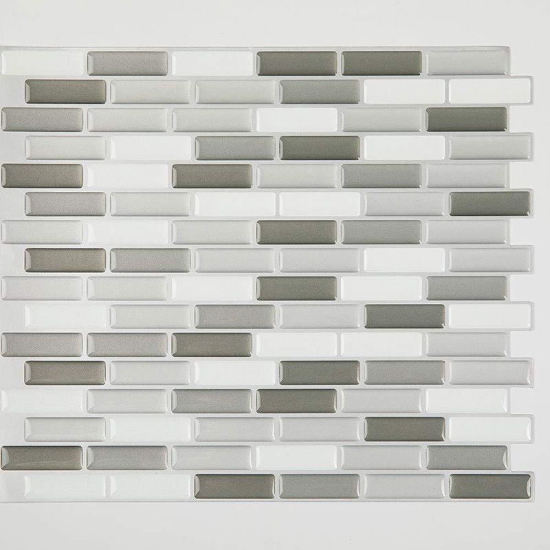 Lisslune | PVC Peel & Stick Tile Subway Rectangle Stain Resistant Peel & Stick Tile for the Kitchen