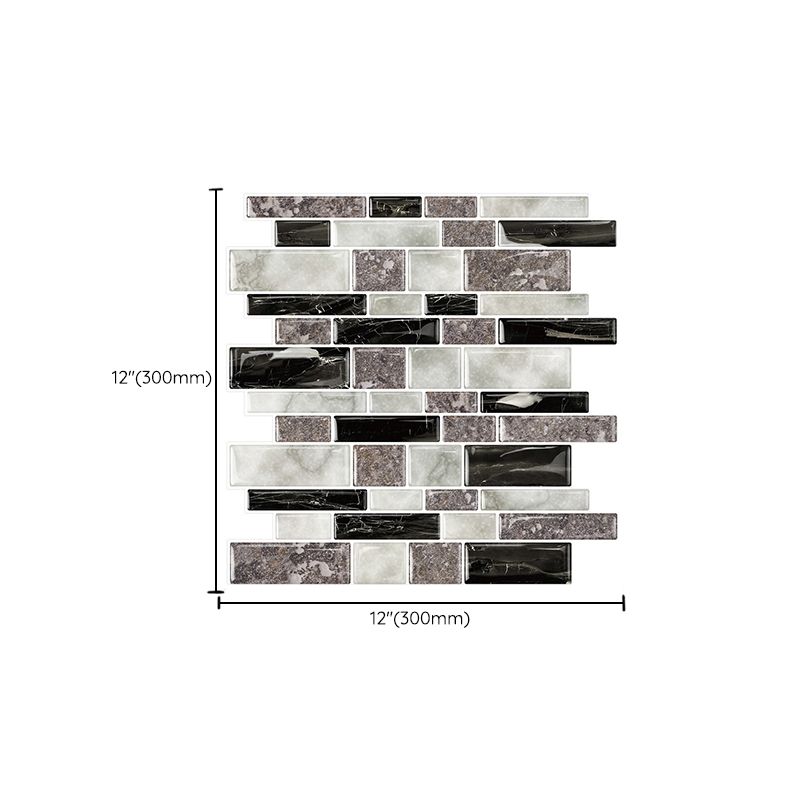 Lisslune | 12"x 12" Resin Mosaic Tiles Square Self-Adhesive Tiles for Backsplash & Wall Tile