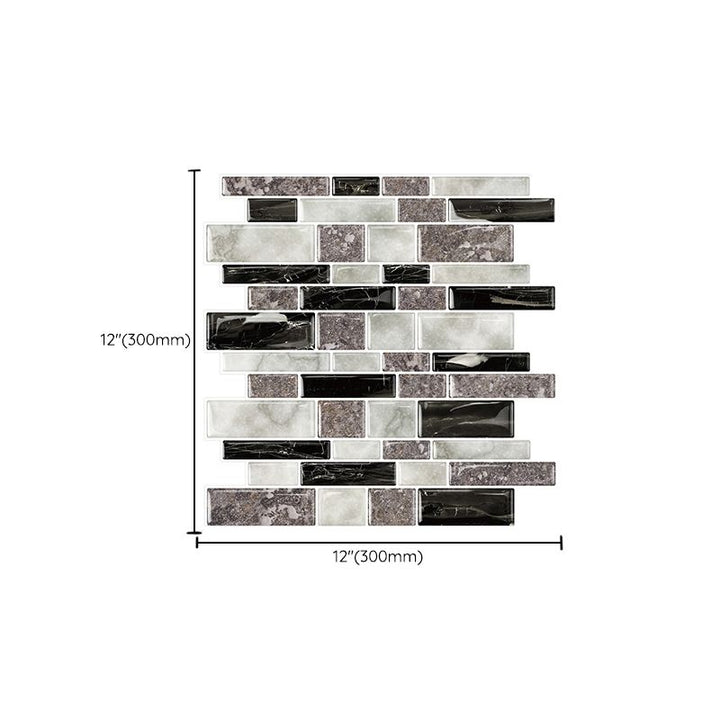 Lisslune | 12"x 12" Resin Mosaic Tiles Square Self-Adhesive Tiles for Backsplash & Wall Tile
