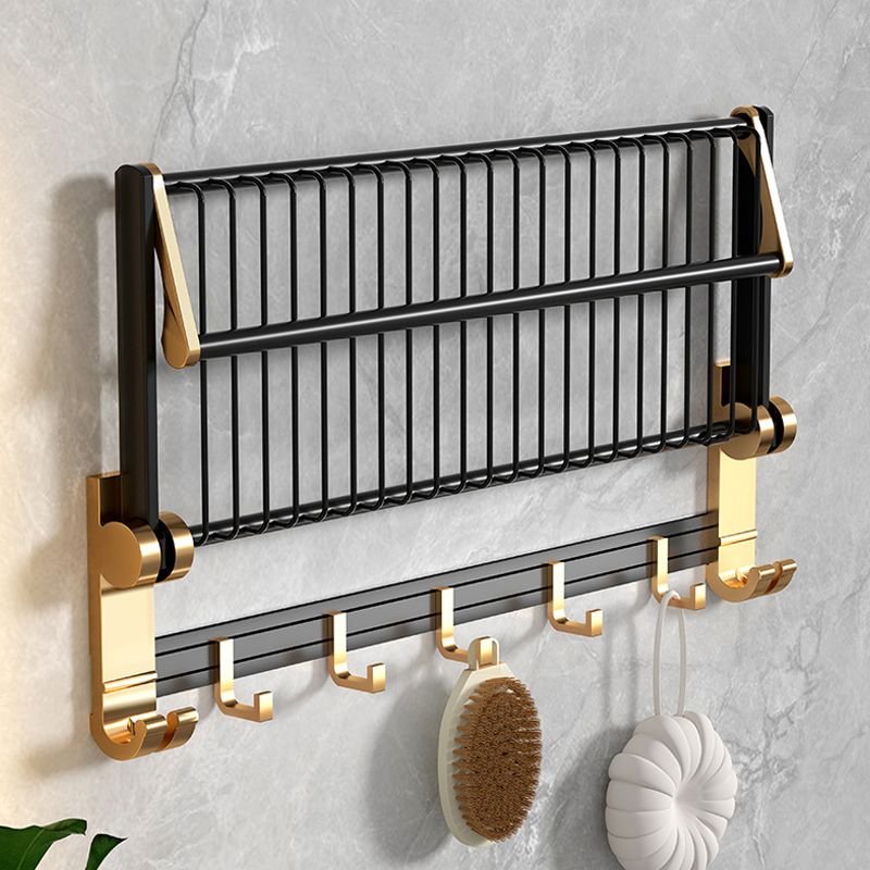 Lisslune | Modernism Bathroom Accessories Hardware Set Black & Gold Bathroom Shelf/Towel Bar